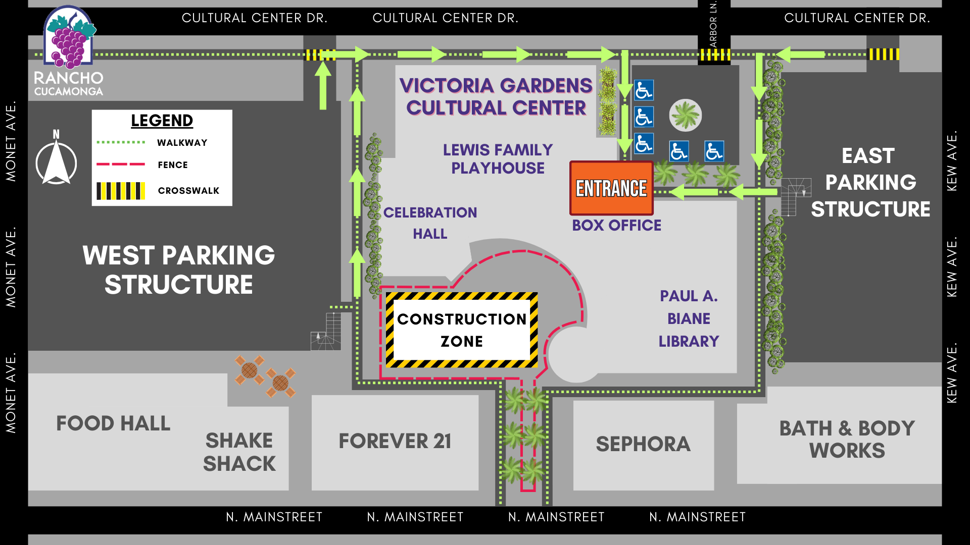 map of the lewis family playhouse during courtyard construction